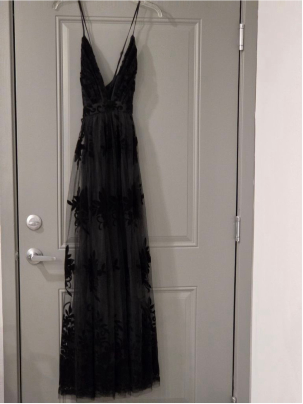 Women's Windsor Black Floral Mesh Maxi Dress size Small - Picture 3 of 16